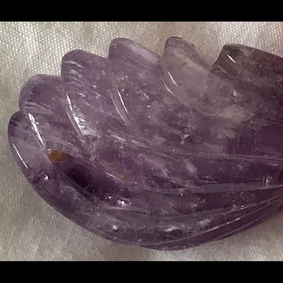 Large Natural Semi-precious AMETHYST Pendant LEAF. - Picture 4 of 5